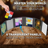 CASEMATIX miniature 6-panel faux leather DM screen with d20 pattern - view 8
