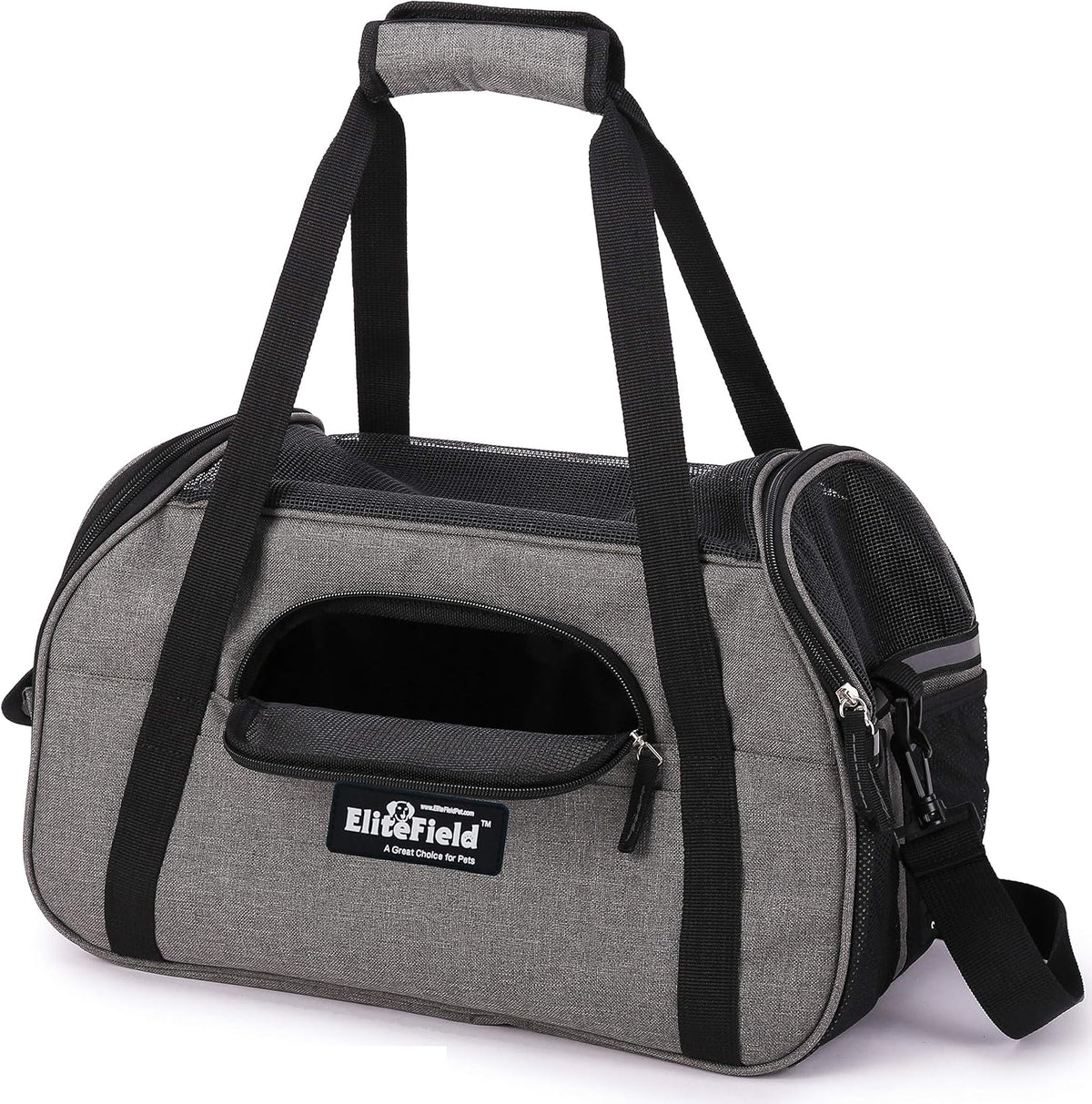 EliteField Soft-Sided Pet Carrier for Cats & Small Dogs – Essentials for Dogs - 21.0"L x 12.0"W x 13.0"H / Charcoal Gray - image 3