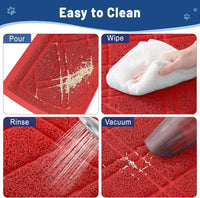 Smiry Cat Litter Box Mat 30x17 - 47x32 / Red - image 3