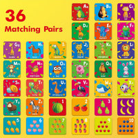 Hebayy 72 PCS Memory Matching Game - Letters & Number - image 2