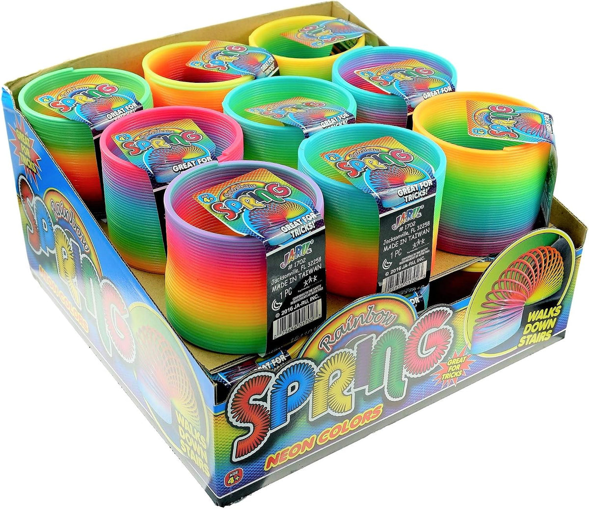 JA-RU Big Rainbow Magic Spring Toy Coil 1702-2A – Fun for Kids & Family - 9 Pack / Rainbow Spring Ring - image 2
