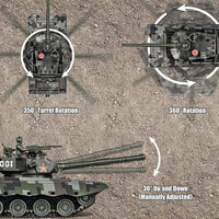Supdex 1/24 RC battle tank set, M1A2 and Leopard II tanks with remotes - view 7