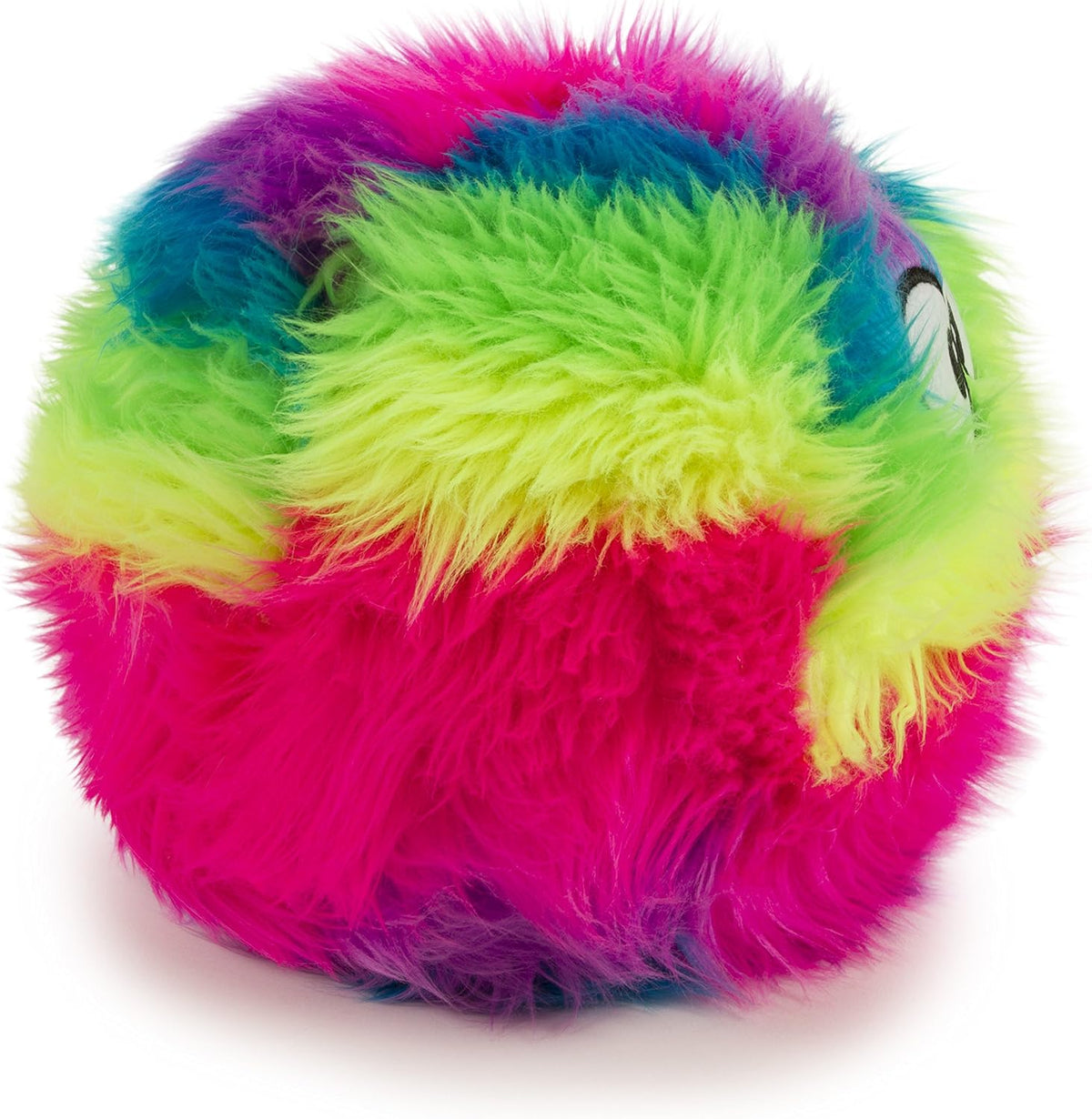 goDog Furballz Squeaky Plush Ball Dog Toy, Chew Guard Technology - Furballz (Rainbow) / Large - image 2