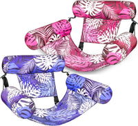 SLOOSH Inflatable Pool Floats Adult - Purple,Pink-Tropical Leaves