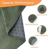 Washable Pee Pads for Dogs, 65'' x 48'', Quick-Dry, Grey - Green / 63x63 Inch(Pack of 3) - image 3