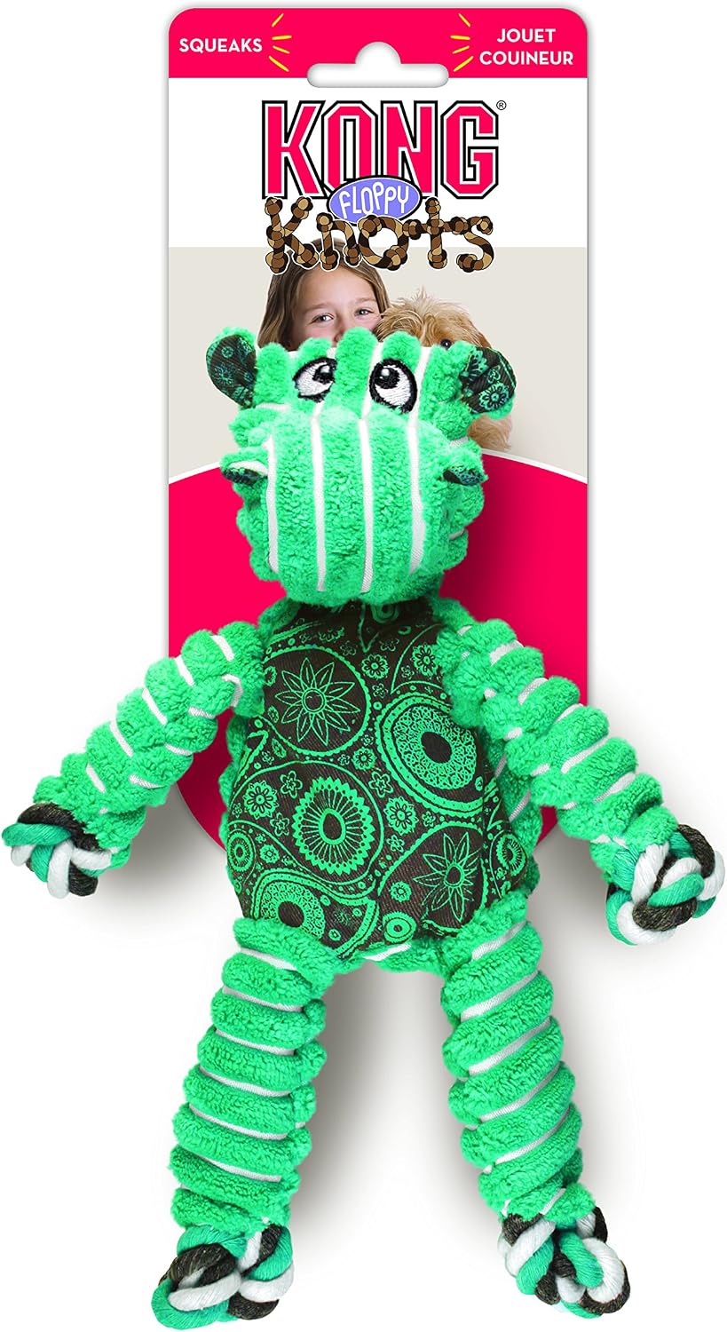 KONG Floppy Knots Rope and Plush Dog Toy - Hippo / Medium/Large - image 3