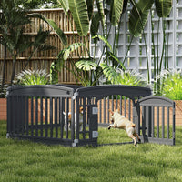 DUMOS Plastic Dog Playpen - Modern Black / 6 Panel / 24 Inch - image 4