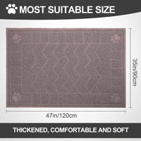 Cat Litter Box Mat, 47" x 35" Large Waterproof Litter Trapping Mat – Daily Care for Cats - Sand Grey / 2X-Large（47" x 35") - image 2