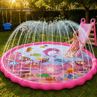Yeeeasy 69 inch pink ocean splash pad for kids with water sprinkler - view 4