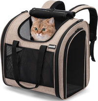 Pecute Cat Backpack with Widened Interior Space - Khaki