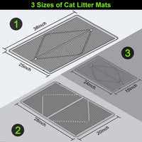 Rubber Cat Litter Mat Litter Box Mat - Black / XXL-38" x 25" Thickened - image 3