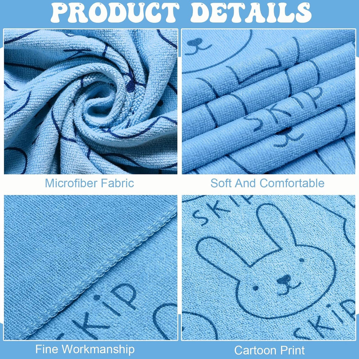 Peryiter 8 Pcs Dog Drying Towels Bulk 55'' x 28'' Pet Grooming - Blue - image 4