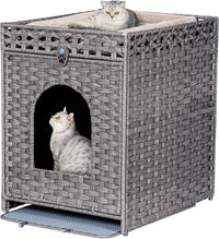 Snughome Cat Litter Box Enclosure Furniture Hidden with Cat Litter Mat - Grey / 20.87"L x 16.93"W x 22.44"H