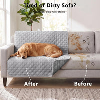 Waterproof Couch Cover, Washable Dog & Pet Furniture Protector - Lightgrey+darkgrey / 82x102 Inches - image 3