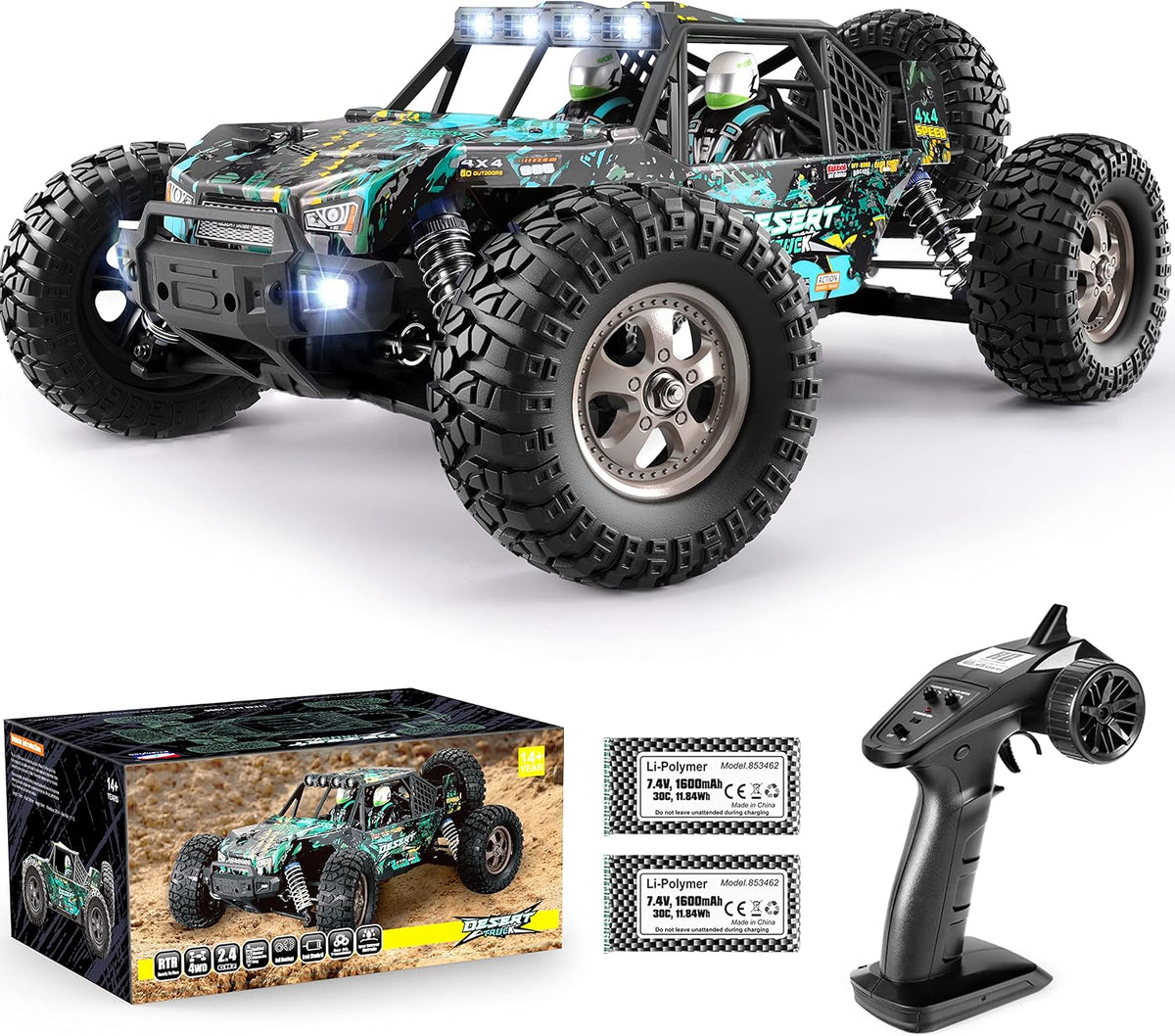 HAIBOXING 2995 RC Truck, 1:12 Scale RC Buggy - Green-black
