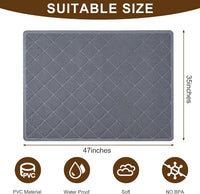 Cat Litter Box Mat, Trapping Mat Premium Durable PVC Pad - Grey / 47*35 - image 2