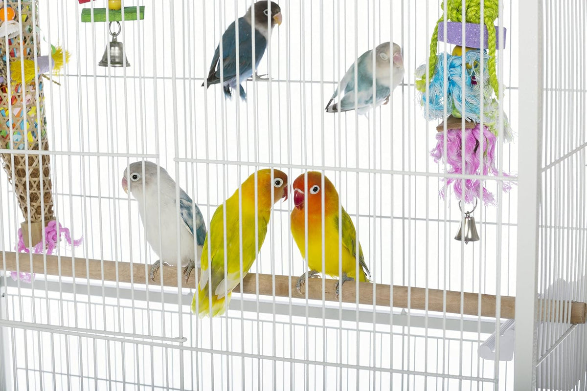 Prevue Pet Products Wrought Iron Bird Flight Cage w/Wheels, L - Flight Bird Cage - White / 31.0"L x 20.5"W x 53.0"H - image 2