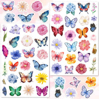 LINAYE 24 Sheets Happy Birthday Stickers, 730 Counts - Butterfly & Flower 24 Sheets
