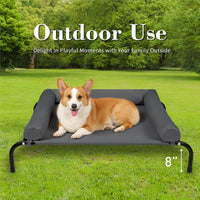 TJSOULER Cooling Elevated Dog Bed with Pillows - M(35x26x8)Inches / Deep Grey - image 4