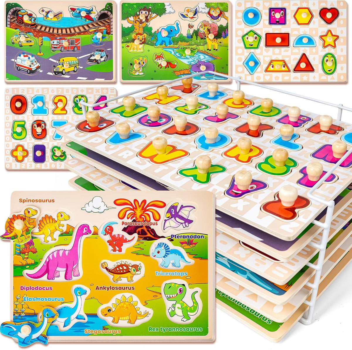 SYNARRY Wooden Puzzles for Toddlers 1-3
