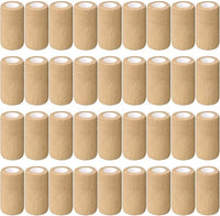 Treela 36 Pcs Self Adherent Bandage 4" X 5 Yard Wrap Breathable Cohesive Bandage Elastic Adhesive Tape for Stretch Athletic Sports Wrist Ankle(Nude)