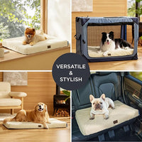Bedsure Self Warming Dog Bed for Medium Dogs - Orthopedic Waterproof Puppy Beds with Removable Washable Cover, Egg Crate Foam Pet Mat, Suitable for Pet Up to 35 lbs