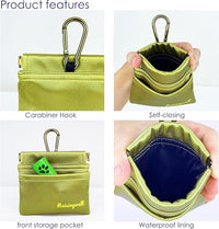 Dog Treat Pouch, Pocket Sized Pet Training Pouch, Hand Free Bronze Dog Walking Bag with Carabiner, Self-Closing Pet Feed Snack Reward, for Puppy Travel or Outdoor Use, NanoPTC