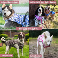 Dog Cooling Vest, 2-Layer Microfiber Cooling Jacket, Blue, L – Essentials for Dogs - Blue Camo / XX-Large (Pack of 1) - image 4