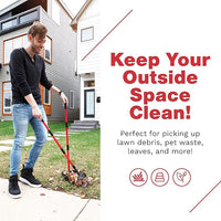 Pooper Scooper for Large Dogs, Small Dogs and Horses, Metal Poop Scooper Set with Long Handle Rake and Tray for Yard, Grass, Dirt or Gravel, Heavy Duty Aluminum Poop Picker Upper