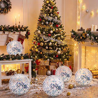 Civaner 10 Pcs Inflatable Glitter Beach Balls 16 Inch - Silver / Glitter - image 3