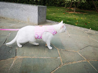 Cat Harness and Leash Set for Walking Escape Proof - Pink Plaid / M 5.5-9 lbs - image 2
