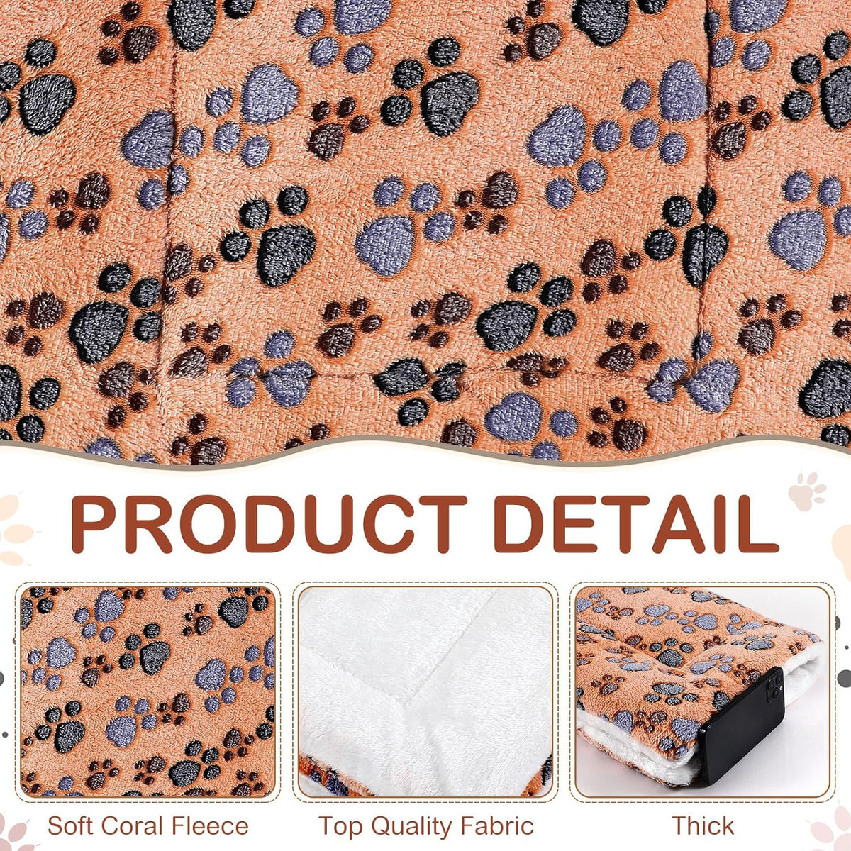4 Pack Soft Pet Bed Mat Small Dog Crate Fleece – Essentials for Dogs - 30 x 22 Inches / Vivid Color - image 4