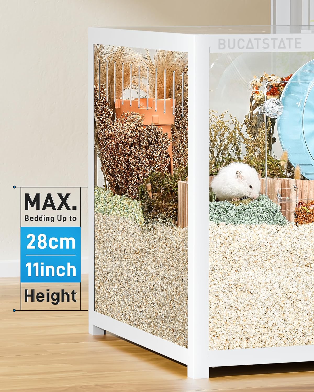 BUCATSTATE Hamster Cage 3.0, Large Hamster Enclosure – Essentials for Small Pets - 47.0"L x 23.6"W x 25.5"H / White - image 4