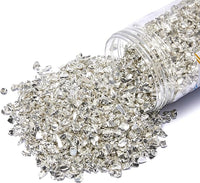 TWINKLING High Luster Fire Glass Gravel Stone Glitter,Broken Glass,Fire Gems Chips,Crushed Glass for Fire Pit Crafts Resin Art Aquarium Garden Decoration,3-6mm,1-Pound Jar (Silver)