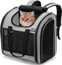 Pecute Cat Backpack with Widened Interior Space - Grey-Widened Design