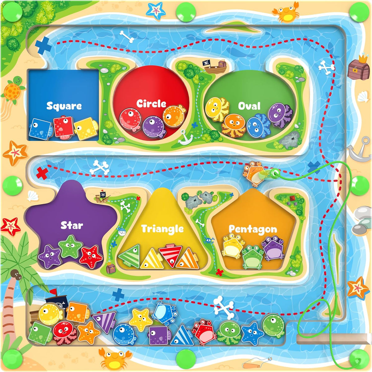 MTYOKILN Magnetic Color & Number Maze - Ocean