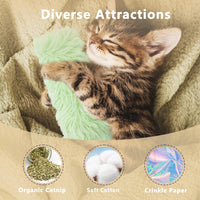 3 Pack Catnip Toys, Soft and Durable Cat Pillows Toys - Green+Yellow+Gray - image 3