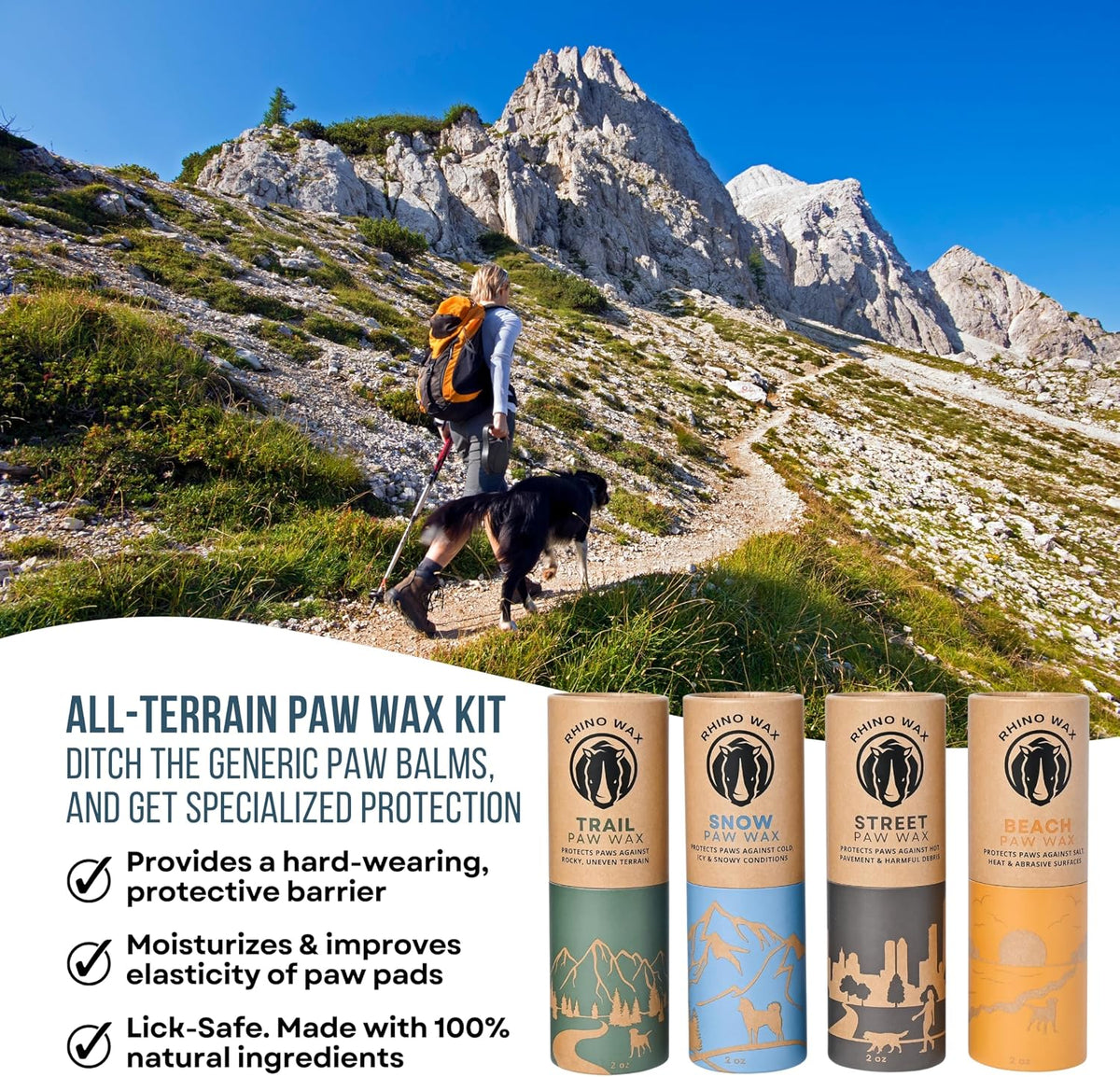Dog Paw Protector for Hot Pavement, Asphalt, Streets & Sidewalks – Essentials for Dogs - Bundle - All 4 Waxes - image 2