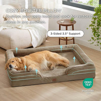 Bedsure XXL Orthopedic Dog Bed for Extra Large Dogs - Washable Giant Dog Cat Bed Waterproof, Comfort Dogs Couch Sofa with Washable Removable Cover, Pet Bed with Nonskid Bottom, Hazel, 52"