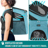 PetAmi Cat Backpack Carrier for Small Dogs and Large Cats - Sea Blue - image 4