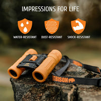 BeBison Binoculars for Kids, 8x21 High Resolution Real Optics - Orange - image 2