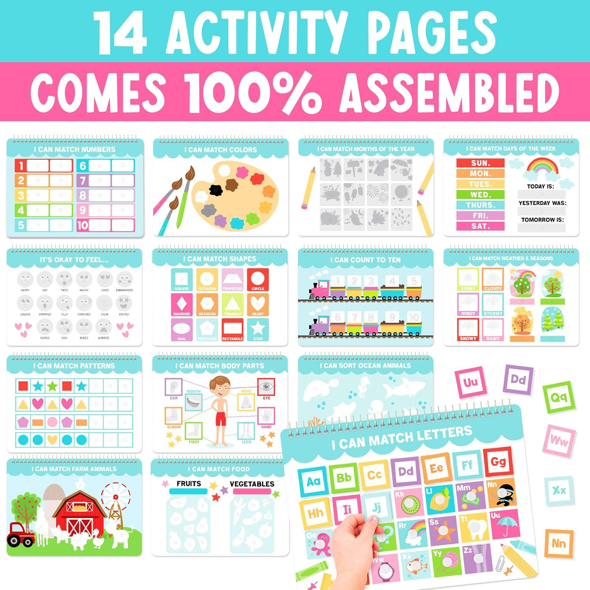 My First Busy Book Screen Free Activities for Toddlers 3-5 Activity - Colorful Abc Busy Book - image 3