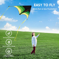 SYNCFUN large delta kite in gradient green with tail and 328 ft string - view 3