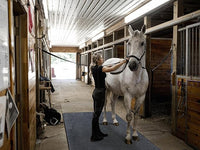 Heavy Duty Horse Stall Mats (20 Pack) - Stable Mats, Durable 3/4 in. Thick Rubber Flooring - Solid Black - 3.5' x 6' Mat for Stables, and More - 42 in. x 72 in. Stall Mat