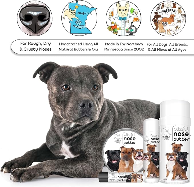 The Blissful Dog Staffordshire Pitbul Terrier Unscented Nose Butter, 16oz