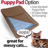 iPrimio Large Cat Litter Trapper Mat w/ Urine/Waterproof Layer - Larger Holes w/ Urine Puppy Pad Option - Cat Litter Mat, Light and Soft (Brown Color)