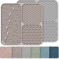 Lick Mat for Dogs Cats 2pcs 5.9" Silicone Slow Feeder – Essentials for Dogs - Beige&Grey / Large-7.9inch