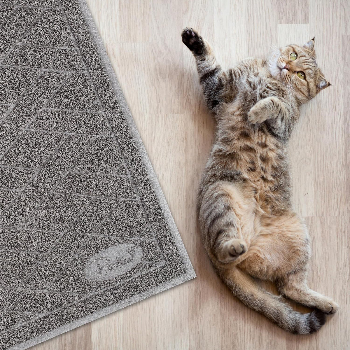 Pawkin Cat Litter Mat, Patented Design with Litter Lock Mesh - Jumbo (47" x 35") - image 2