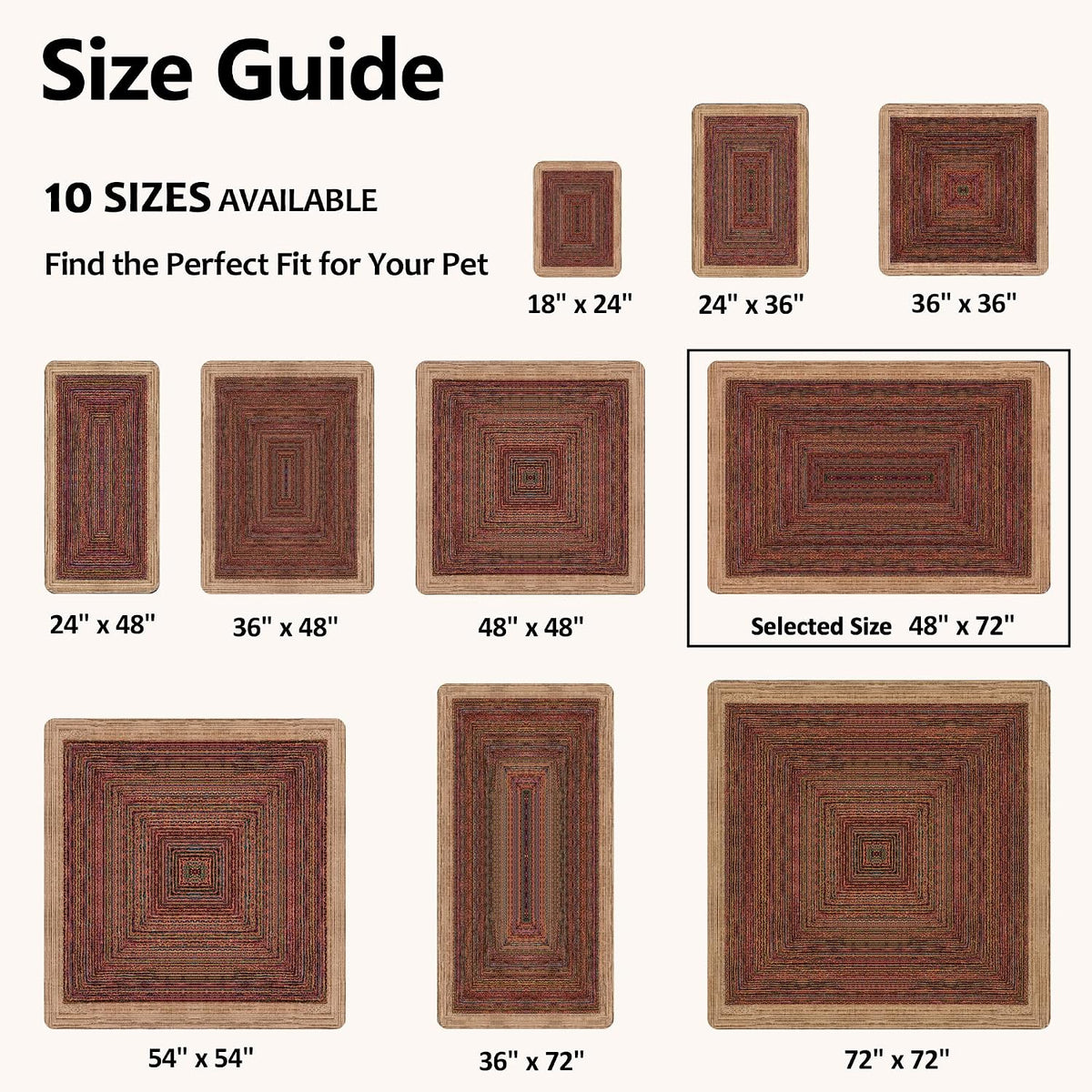 Washable Pee Pads for Dogs, Reusable Puppy Potty Training Pads - Sisal Bohemian Print / 48" ×72"(pack of 2) - image 4
