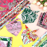 100 Pcs Dog Bandanas Bulk Pet Bibs Colorful Triangle Scarf Pet Bandanas for Medium Large Dogs Spring Summer Birthday Costume Decoration (Paisley)